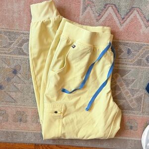 Figs Light Yellow Zamora High-waist Large Scrub Pants